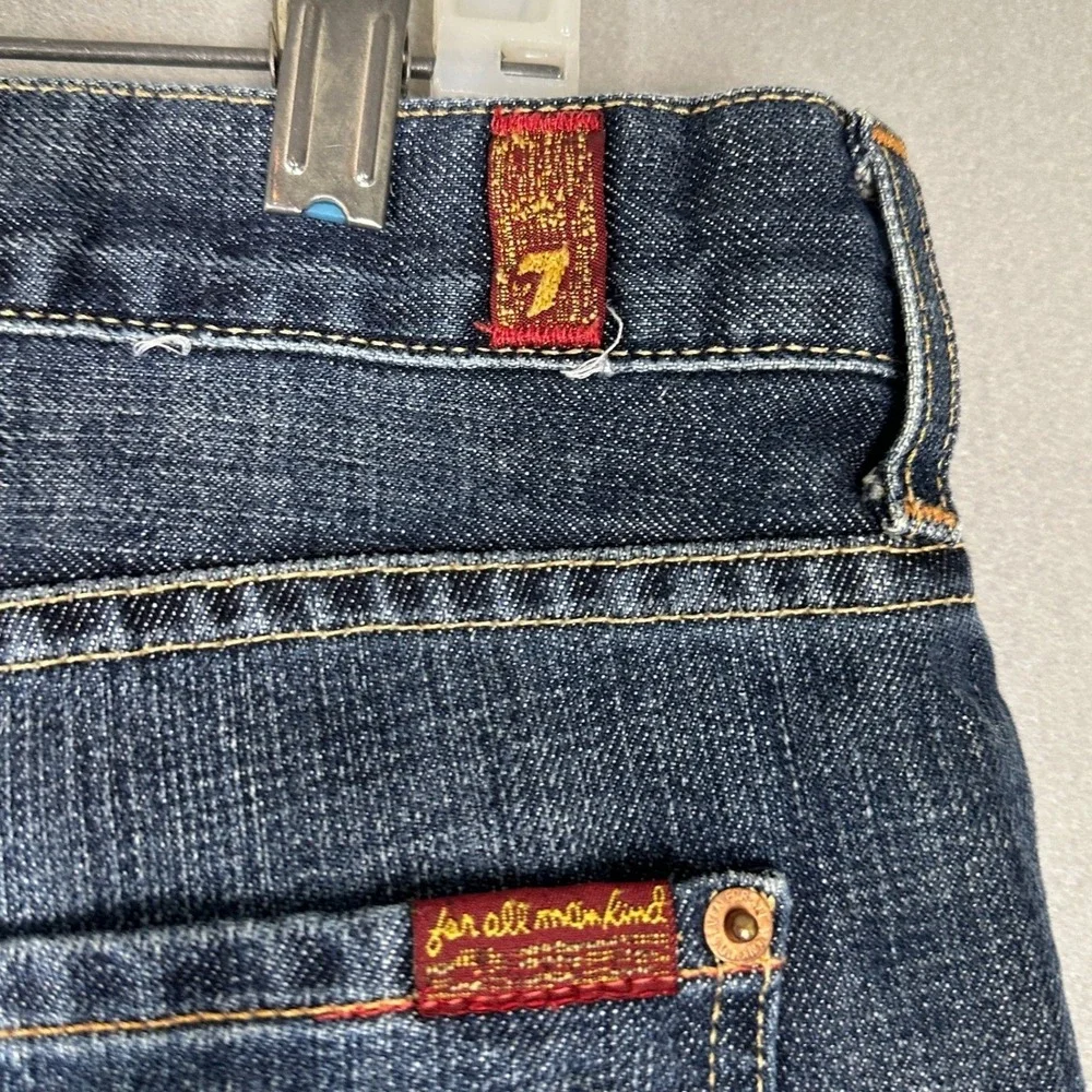 7 For All Mankind Jeans Mens 38 Blue Relaxed Fit Dark Wash Denim Made In USA